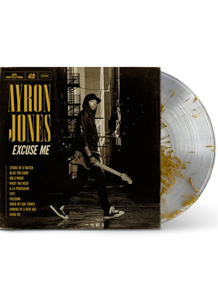 the album cover for Ayron Jones - Excuse Me [Indie Exclusive Shattered Gold]