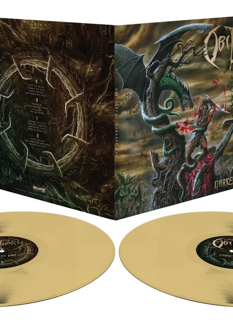 the album cover for Obituary - Darkest Day - [Translucent Gold 2LP]