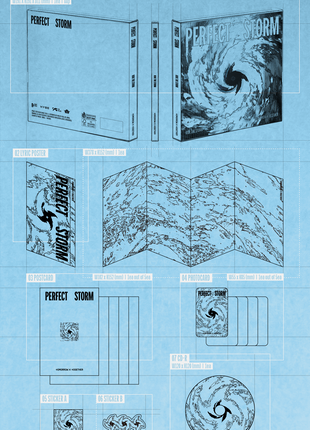 the album cover for TOMORROW X TOGETHER - Perfect Storm [Ride The Storm Ver.]