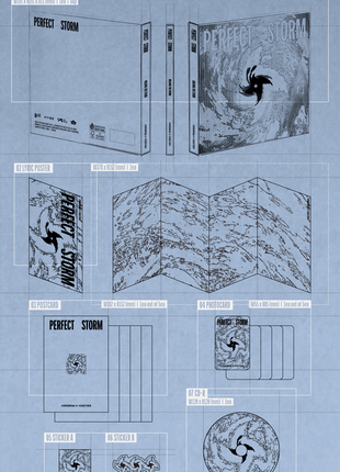 the album cover for TOMORROW X TOGETHER - Perfect Storm [Holding The Storm Ver.]