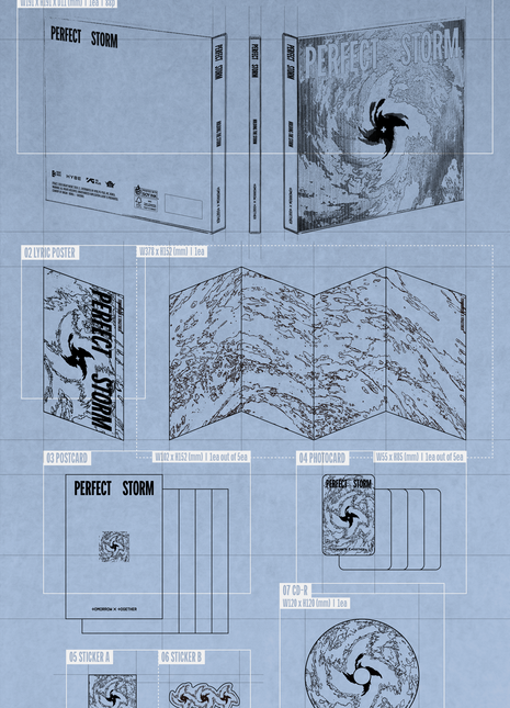 the album cover for TOMORROW X TOGETHER - Perfect Storm [Holding The Storm Ver.]