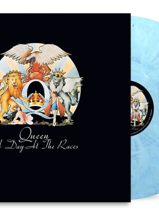 the album cover for Queen - A Day At The Races - [Indie / D2C Exclusive Blue Marbled]