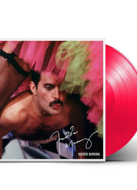the album cover for Freddie Mercury - Never Boring [Indie Exclusive Neon Pink]