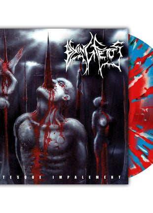 the album cover for Dying Fetus - Grotesque Impalement - [3 Color Merge with Splatter]