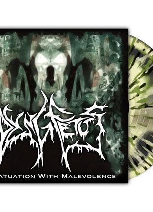 the album cover for Dying Fetus - Infatuation With Malevolence - [3 Color Merge with Splatter]