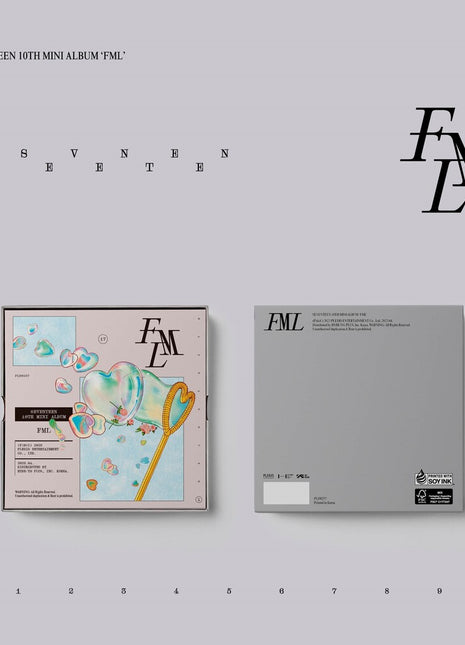 the album cover for SEVENTEEN - SEVENTEEN 10th Mini Album 'FML' [CARAT Ver.]
