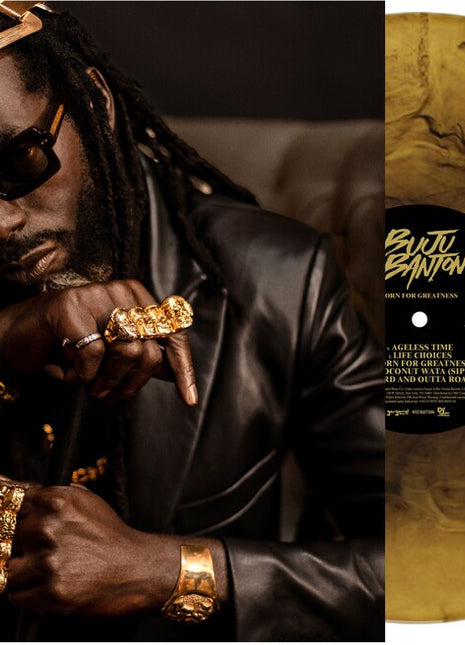 the album cover for Buju Banton - Born For Greatness [Gold 2 LP]