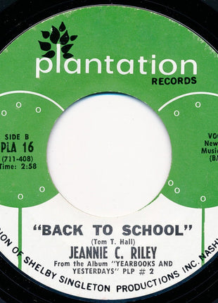 Jeannie C. Riley : There Never Was A Time / Back To School (7", Single)