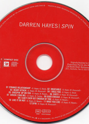 Darren Hayes : Spin (CD, Album, Enh)