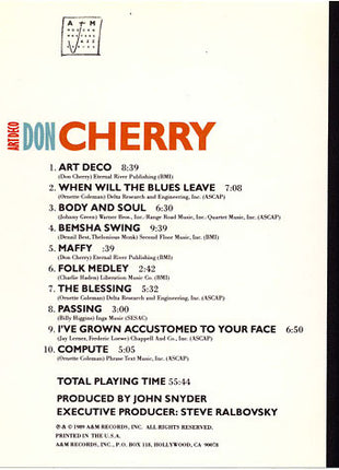 Don Cherry : Art Deco (CD, Album)