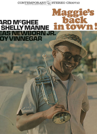 the album cover for Howard McGhee - Maggie's Back In Town!! [Contemporary Records Acoustic Sounds Series LP]