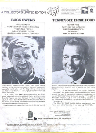 Buck Owens, Tennessee Ernie Ford : Music Hall (Country Gold Award Album) Buck Owens & Tennessee Ernie Ford (LP, Album, Comp)