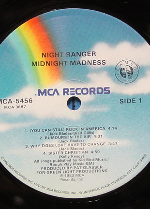 Night Ranger : Midnight Madness (LP, Album, Glo)
