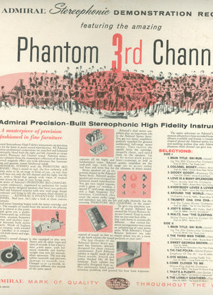 Various : Admiral Stereophonic Demonstration Record Featuring Exclusive Phantom 3rd Channel (LP, Album, Comp)