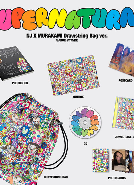 the album cover for NewJeans - Newjeans 'supernatural' Nj X Murakami (Drawstring)