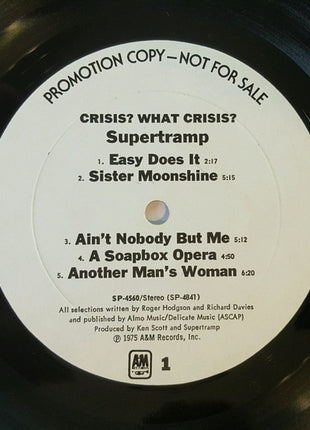 Supertramp : Crisis? What Crisis? (LP, Album, Promo)
