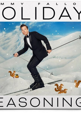 the album cover for Jimmy Fallon - Holiday Seasoning [Peppermint Swirl LP]