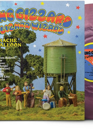 the album cover for King Gizzard &amp; The Lizard Wizard - Paper Mache Dream Balloon (Pink Seaglass Edition) -  [clear pink wave LP]
