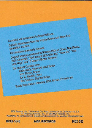 Buddy Holly : From The Original Master Tapes (CD, Comp, Club, RM)