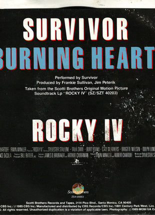 Survivor : Burning Heart (7")