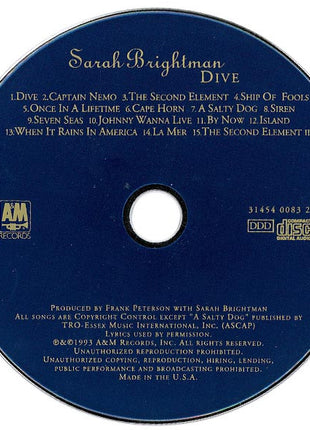 Sarah Brightman : Dive (CD, Album, No )