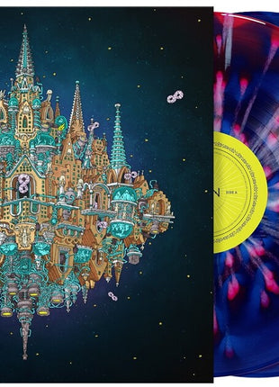the album cover for Dance Gavin Dance - Pantheon [Indie Exclusive Cobalt/Ruby Smush/White Splatter 2 LP]