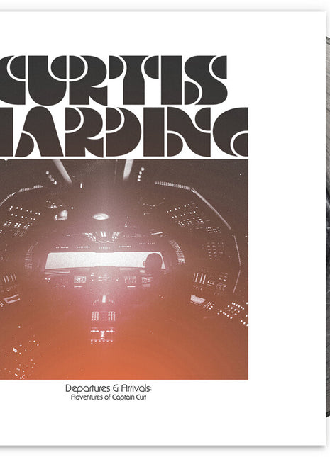 the album cover for Curtis Harding - Departures & Arrivals: Adventures Of Captain Curt [Indie Exclusive Opaque Orange LP]