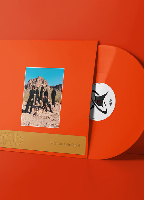 the album cover for Leisure - Welcome To The Mood [180 Gram Orange Vinyl]