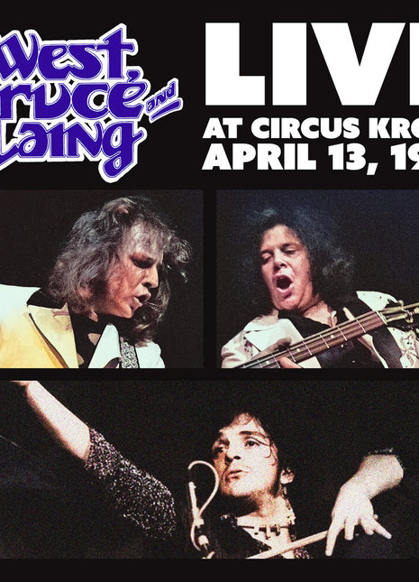 the album cover for Bruce West  & Laing - Live at Circus Krone, Frankfurt, Germany - April 13, 1973 [Clear Frosted Glass]