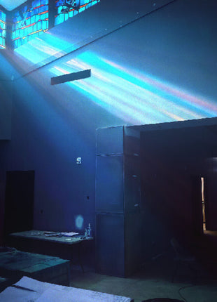 the album cover for John Maus - Later Than You Think [Indie Exclusive Ice Blue Colored Vinyl]