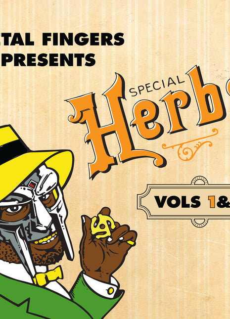 the album cover for MF DOOM - Metal Fingers Presents: Special Herbs Vol. 1 & 2