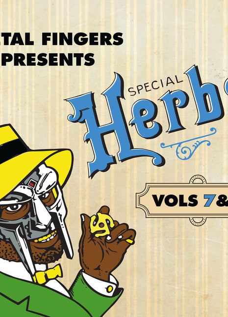 the album cover for MF DOOM - Metal Fingers Presents: Special Herbs Vol. 7 & 8 [Sky Blue 2xLP]