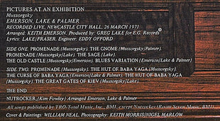 Emerson, Lake & Palmer : Pictures At An Exhibition (LP, Album, SP )