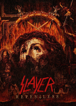 the album cover for Slayer - Repentless [Clear Vinyl] (Red) (Slv) [Indie Exclusive] (Spla)