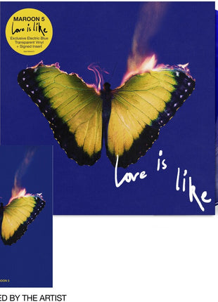 the album cover for Maroon 5 - Love Is Like (electric Blue Transparent Vinyl/signed Insert) [Indie Exclusive]