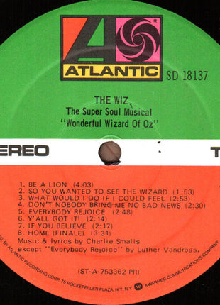 Charlie Smalls - Original Cast "The Wiz" : The Wiz (The Super Soul Musical "Wonderful Wizard Of Oz") (LP, Album, PR )