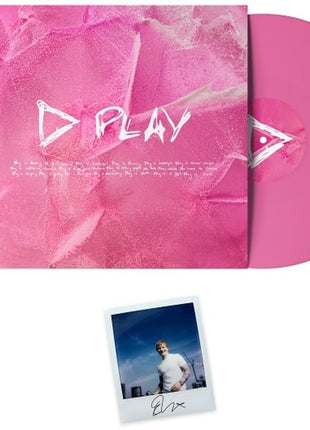 the album cover for Ed Sheeran - Play [Indie Exclusive w/ Signed Polaroid, Pink Vinyl]
