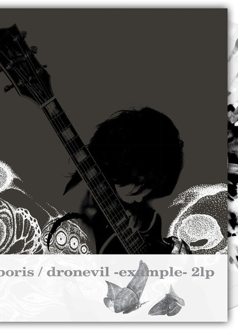 the album cover for Boris - Dronevil -Example- (20th Anniversary Reissue) [Indie Exclusive Milky Clear with Splatter LP]