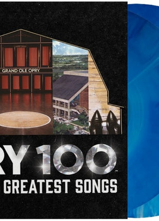 the album cover for Various Artists - Opry 100: Country's Greatest Songs [Indie Exclusive Blue 2LP]