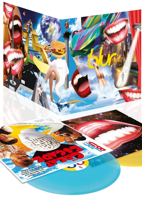 the album cover for Blur - Great Escape (30th Anniversary Edition) [yellow / turquoise vinyl]