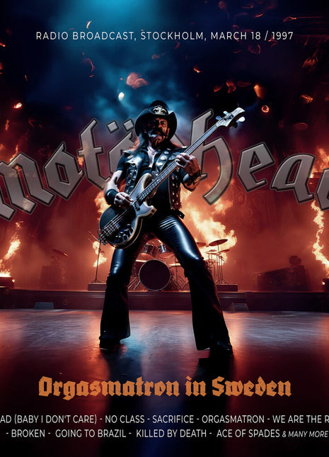 the album cover for Motörhead - Orgasmatron In Sweden / Radio Broadcast 1997