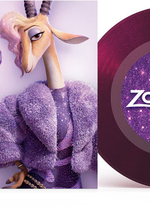 the album cover for Shakira - Zoo (From Zootopia 2) - O.S.T. [Purple Translucent Glitter Vinyl]
