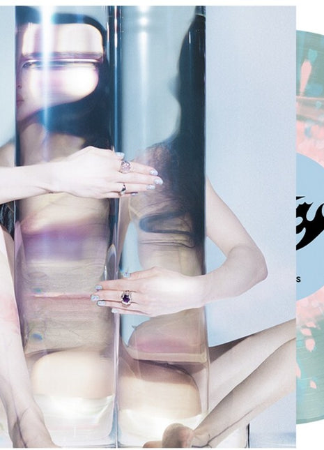 the album cover for Poppy - Empty Hands [Indie Exclusive Pink in Ice Blue w/ Pink + Blue Splatter Color Vinyl]