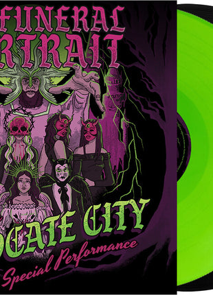 the album cover for Funeral Portrait - Live From Suffocate City [Lime/Black Colored Vinyl]