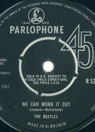 The Beatles : We Can Work It Out / Day Tripper (7", Single, Mono, Fir)