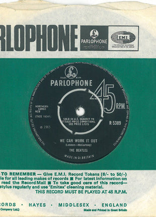 The Beatles : We Can Work It Out / Day Tripper (7", Single, Mono, Fir)