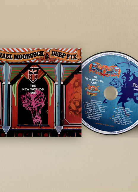 the album cover for Michael Moorcock  / Deep Fix - New Worlds Fair (50th Anniversary)