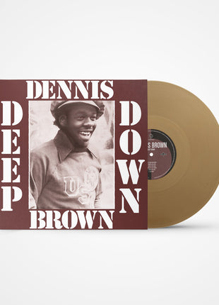 the album cover for Dennis Brown - Deep Down [Gold Colored Vinyl] (50th Anniversary Remastered Reissue)