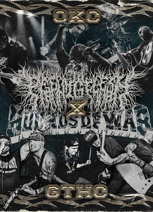 the album cover for Peelingflesh / Hounds of War - Okc X Gthc Split