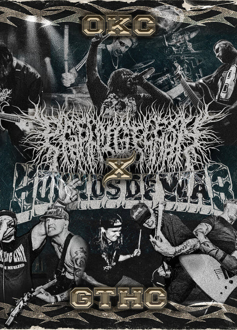 the album cover for Peelingflesh / Hounds of War - Okc X Gthc Split